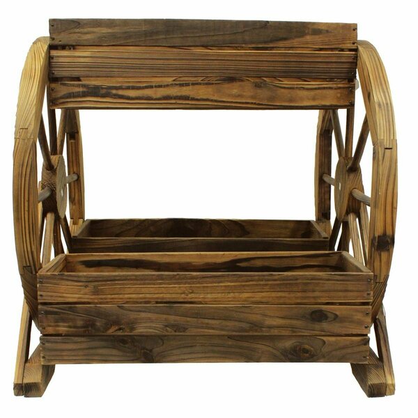 Guarderia 3-Tier Wagon Wheel Planter - Char-Log - 24in. Height GU3095696